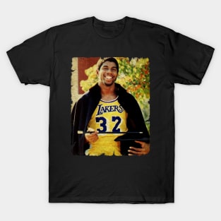 Magic Johnson in Lakers T-Shirt